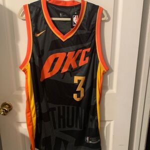 Nike OKC Thunder Black and Orange Basketball Jersey